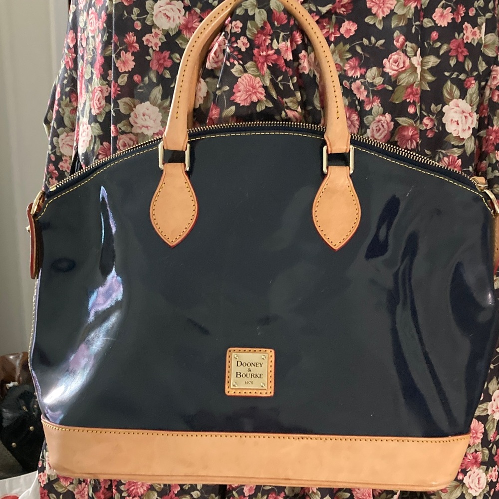 Dooney & Bourke Navy patent leatherSatchel